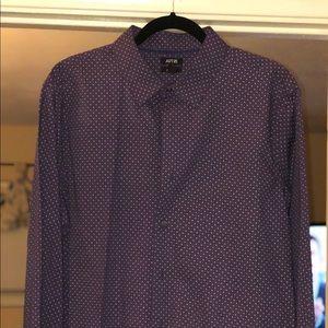 Long sleeve button down dress shirt purple XL